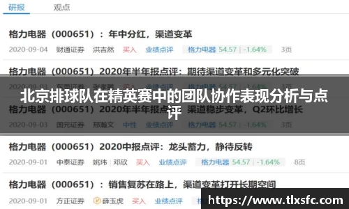 北京排球队在精英赛中的团队协作表现分析与点评